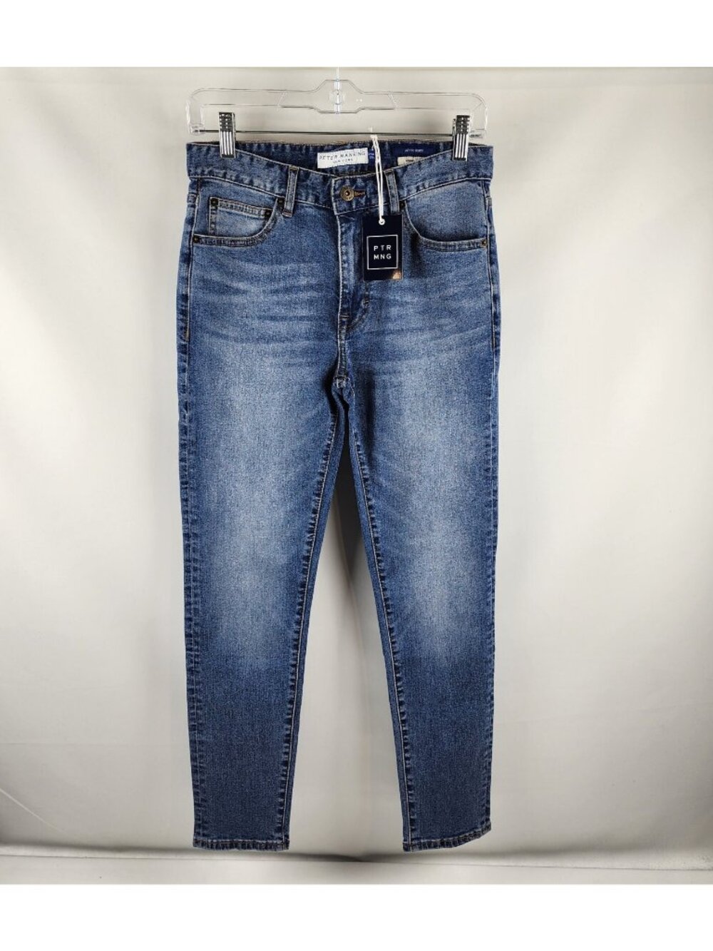 Peter Manning New York Jeans Mens 29x28 Johnny Skinny Fit Medium Blue NWT